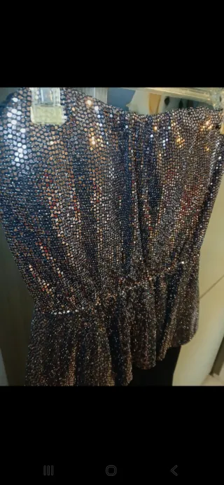 Abito paillettes elegante oro/argento e nero