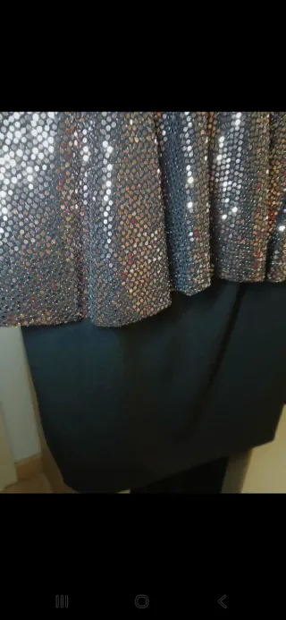 Abito paillettes elegante oro/argento e nero