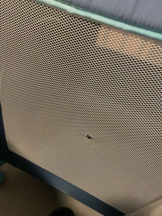 Cuna de viaje Olmitos azul y gris