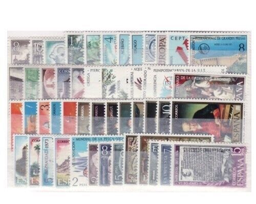 SELLOS NUEVOS ESPAÑA. AÑO 1973 COMPLETO. NUEVOS