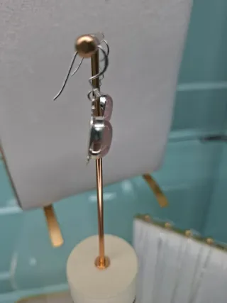 Pendientes Plata Ley 925 Rosa Ovalados