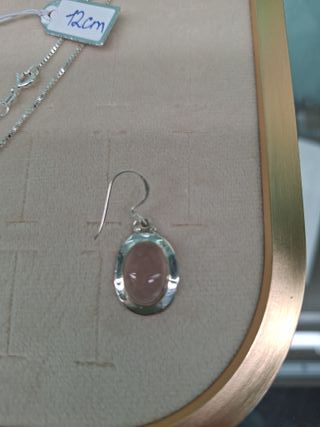 Pendientes Plata Ley 925 Rosa Ovalados