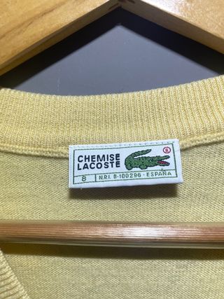 Jersey vintage Lacoste V-Neck Amarillo.