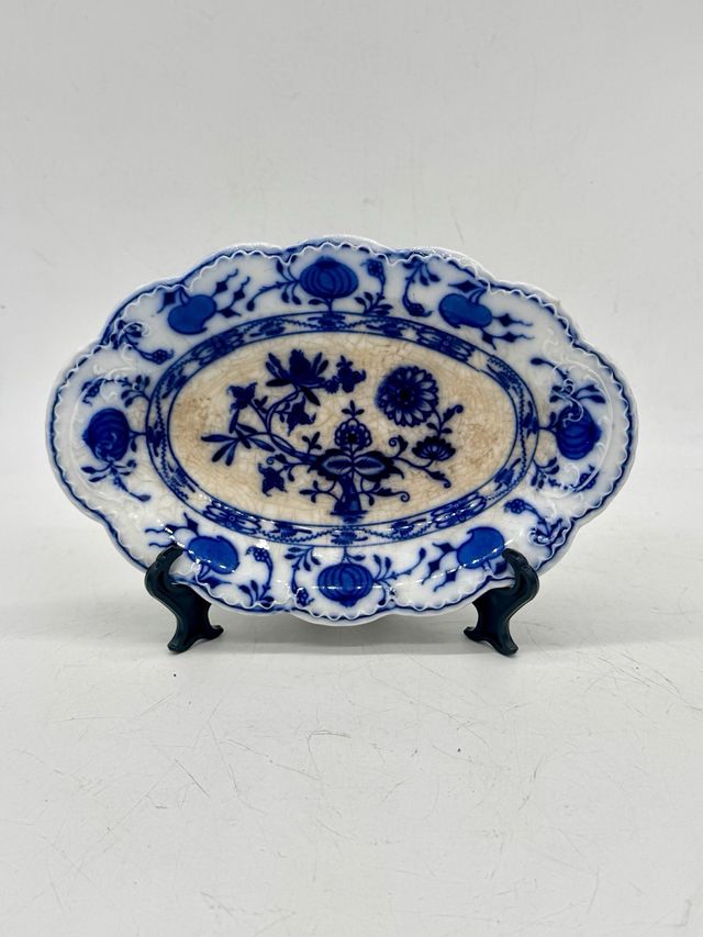 Piatto ovale Johnson Bros “Holland” Flow Blue – vintage