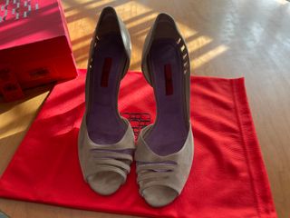 Zapatos Carolina Herrera Ante Talla 40 Beige