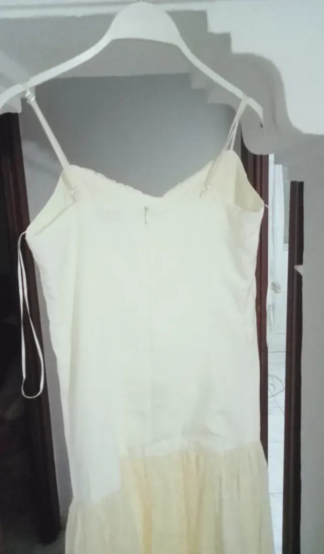 Vestido Moda Francesa de Sandro Tul Crema, T: S