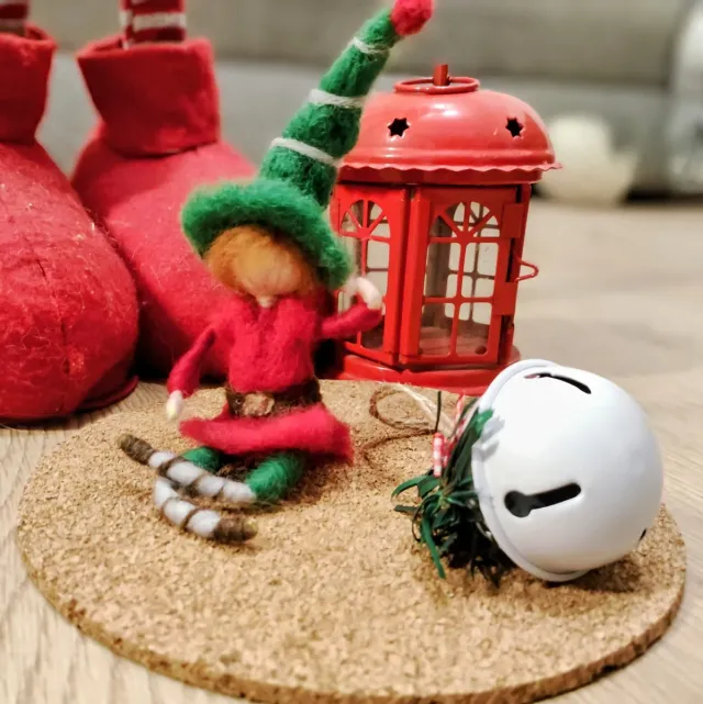 Duende Navidad Lana Cardada