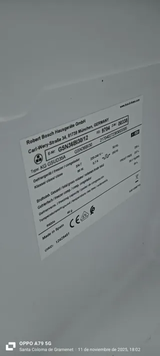 Congelador Vertical Bosch No Frost A++