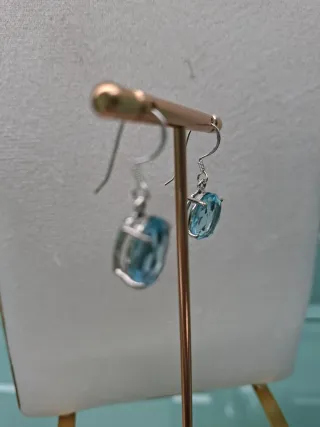 Pendientes Plata Ley 925 con Piedra Azul