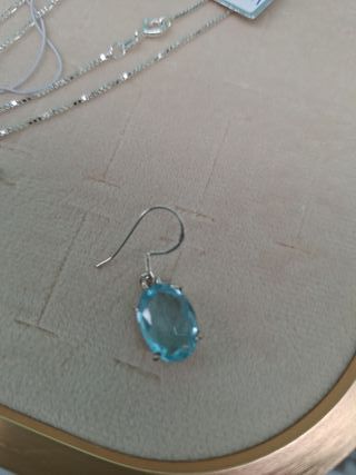 Pendientes Plata Ley 925 con Piedra Azul