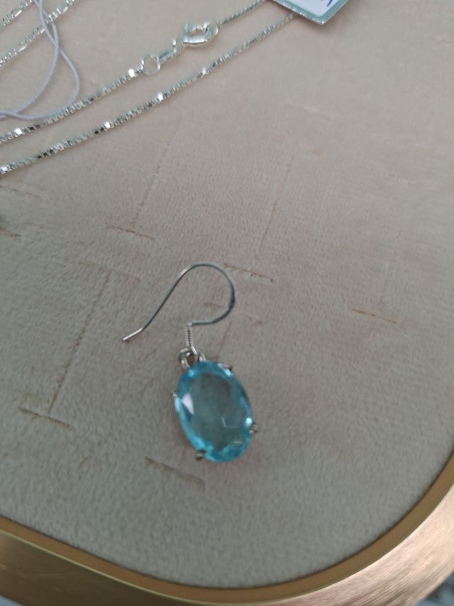 Pendientes Plata Ley 925 con Piedra Azul