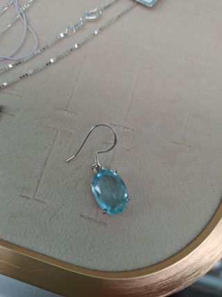 Pendientes Plata Ley 925 con Piedra Azul