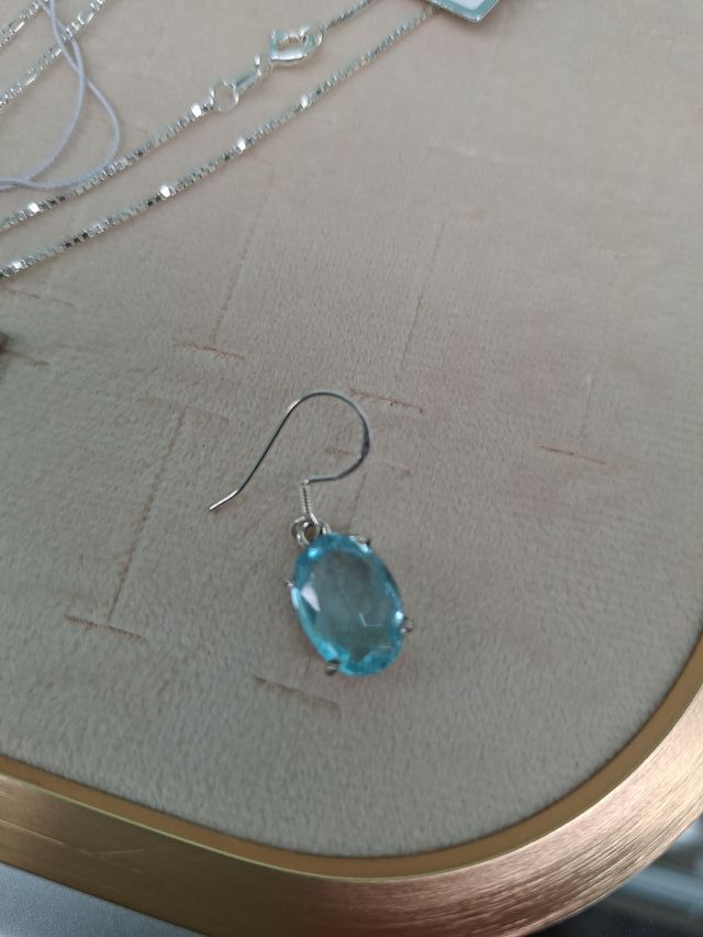 Pendientes Plata Ley 925 con Piedra Azul