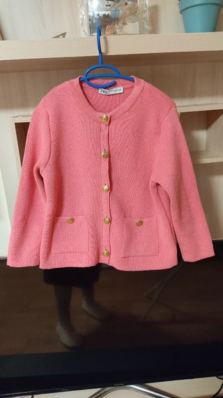 Chaqueta Zara Rosa Botones Dorados