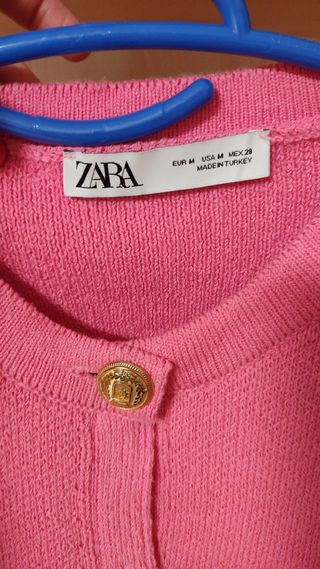 Chaqueta Zara Rosa Botones Dorados