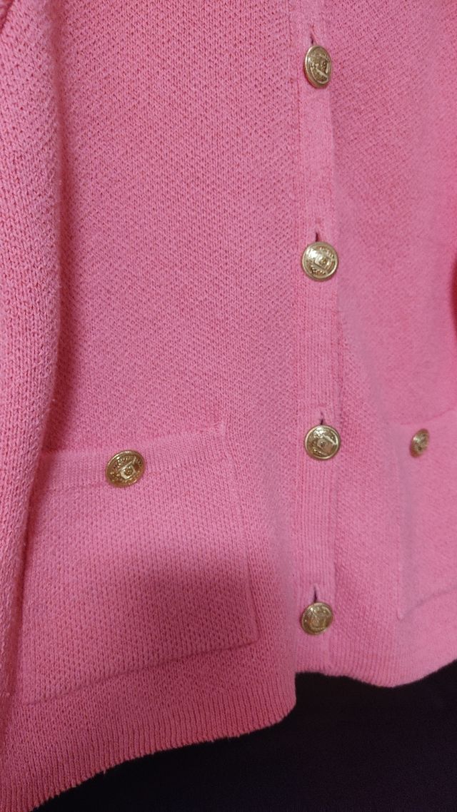 Chaqueta Zara Rosa Botones Dorados