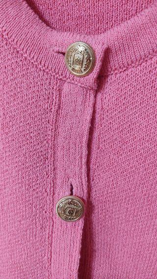 Chaqueta Zara Rosa Botones Dorados