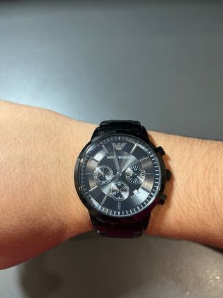 Reloj Emporio Armani Negro y Plateado