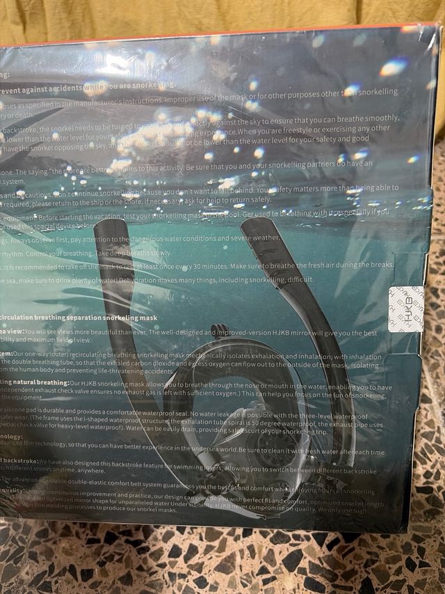 Máscara Snorkel Completa Cara Azul/Blanca