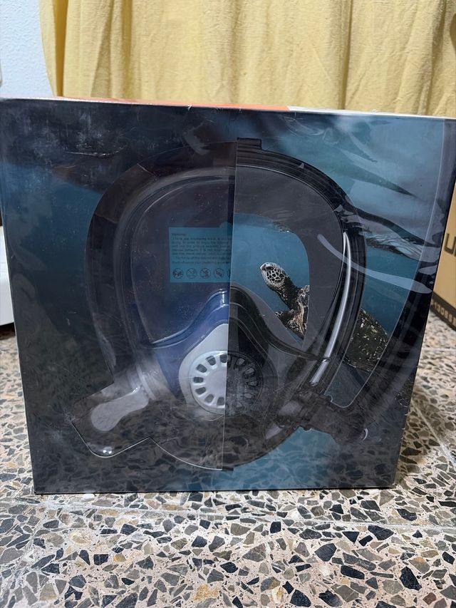 Máscara Snorkel Completa Cara Azul/Blanca