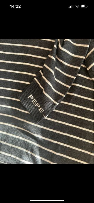 Jersey Pepe Jeans Rayas Gris y Blanco Talla M