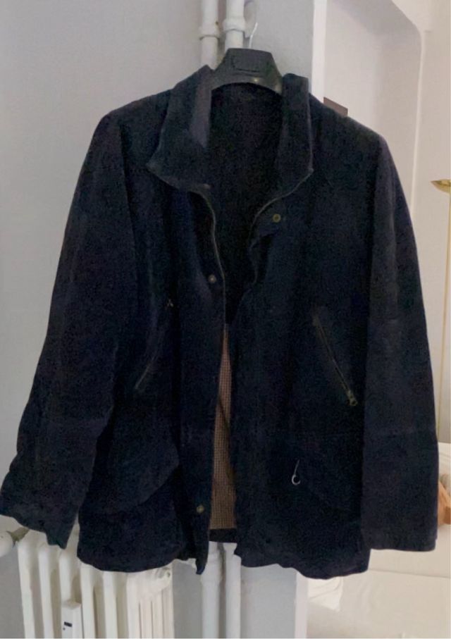 Chaqueta Piel Ante Azul