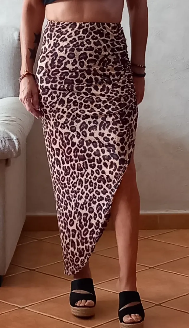 Falda Leopardo Midi