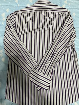 Camisa Carolina Herrera Rayas Morado y Blanco