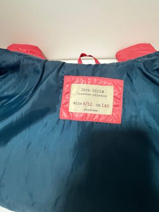 Cazadora acolchada rosa 140cm