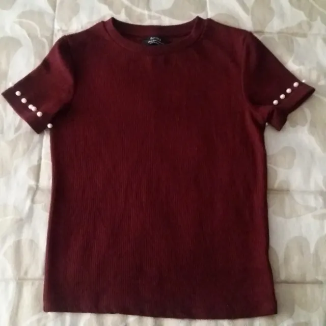 Camiseta Zara Roja Perlas.