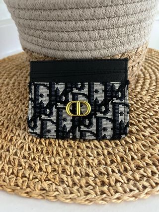 Tarjetero Dior Negro y Dorado