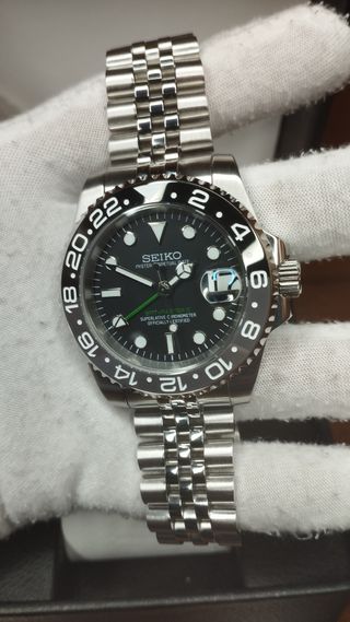 Reloj Seiko Mod GMT-Master II Bruce Wayne Negro