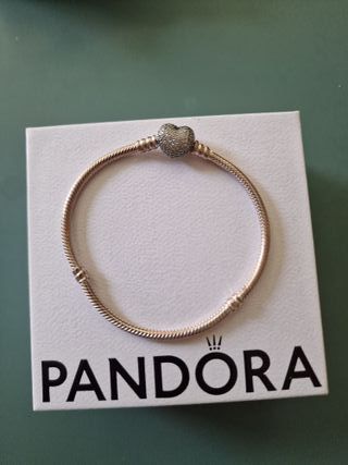Pulsera Pandora Diseño Cadena Serpiente y Corazón