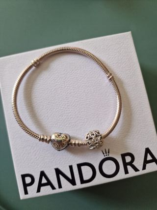 Pulsera Pandora Diseño Cadena Serpiente y Corazón