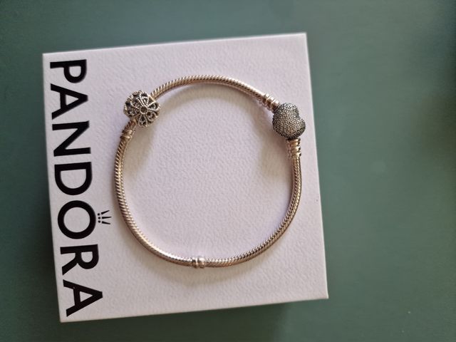 Pulsera Pandora Diseño Cadena Serpiente y Corazón