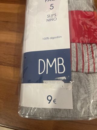 Pack 5 Slips Niño Talla 10/12 DMB