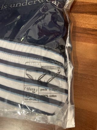 Pack 2 slips Sfera niños talla 152/164 13/14 años