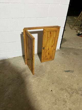 Puerta de aluminio, imitación madera