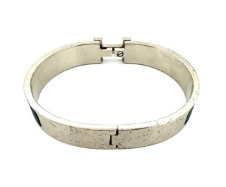 Brazalete Hermès Clic H Negro/Plata