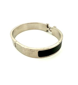 Brazalete Hermès Clic H Negro/Plata