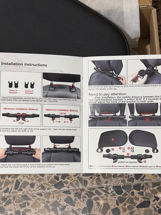 Reposacabezas coche negro