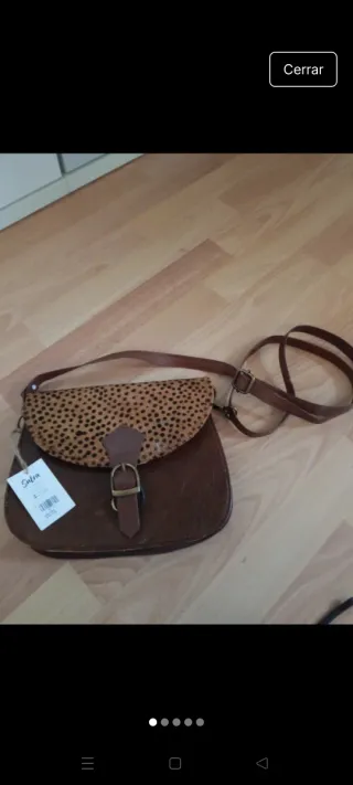 Bolso cuero y pelo natural