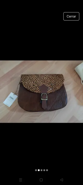 Bolso cuero y pelo natural