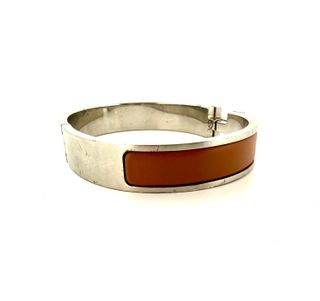 Brazalete Hermès Clic H Marrón y Plateado