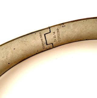 Brazalete Hermès Clic H Marrón y Plateado