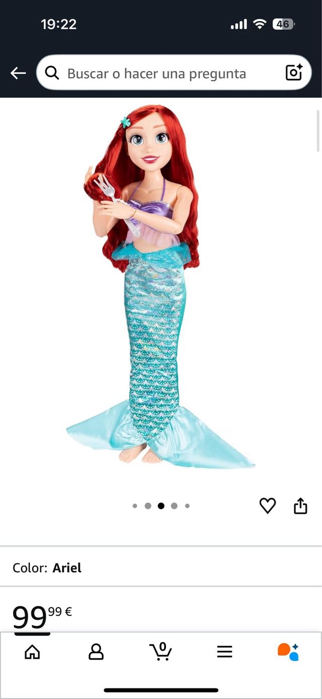 Muñeca Ariel La Sirenita Gigante 80cm