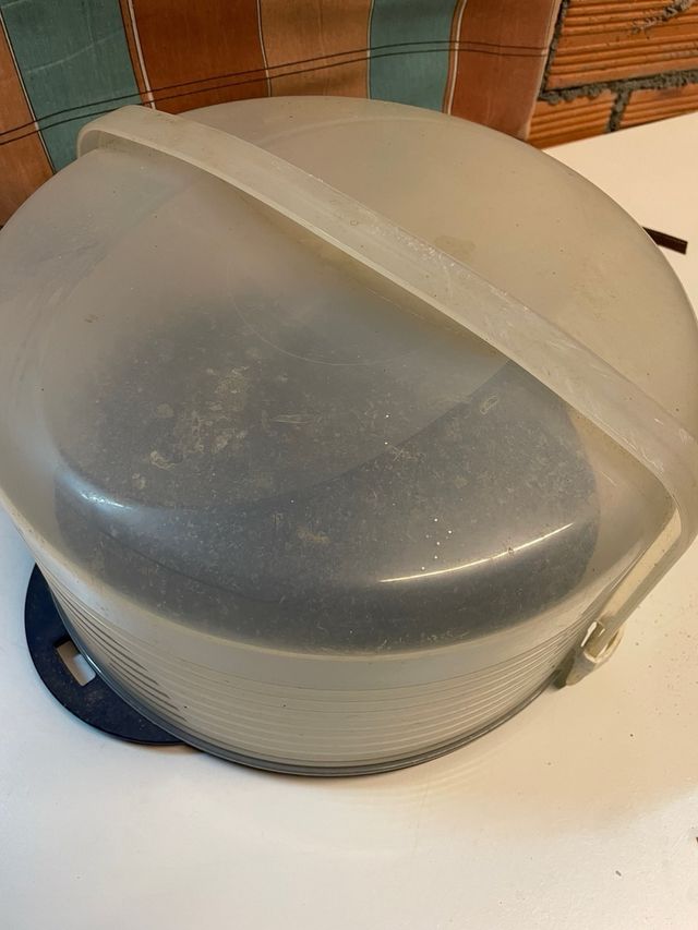 Tupper para tortas azul e transparente