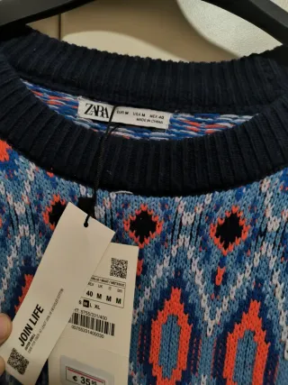 Jersey Zara Talla L Estampado Geométrico