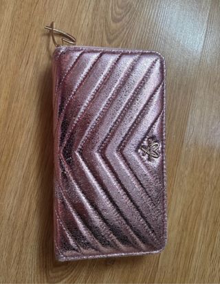 Cartera Victoria's Secret Rosa Metálico Chevron