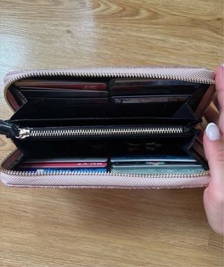 Cartera Victoria's Secret Rosa Metálico Chevron